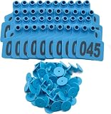 CXBBFUR Etiquetas de oído Azul de Triple Panel con números 001-1000: Etiquetas de identificación de Ganado duraderas para gestión de la Granja de Ganado, Oveja y Cabra (Conjunto de 100) Azul 701~800