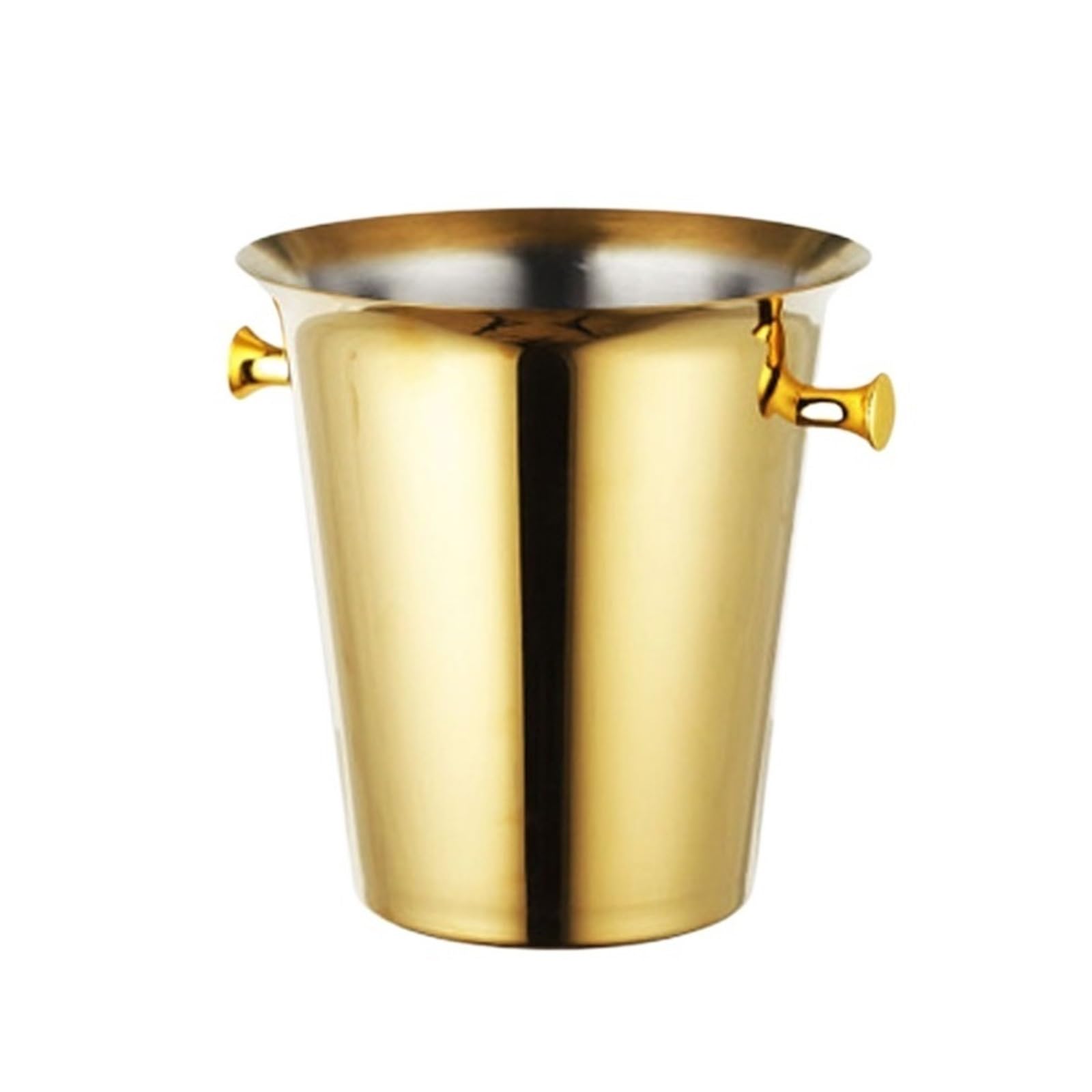 Cubo de Hielo Cubitera de Acero Inoxidable 5 l for champán, Ideal for Fiestas navideñas y Bares al Aire Libre Cubo de Hielo frío para Barra(Gold)