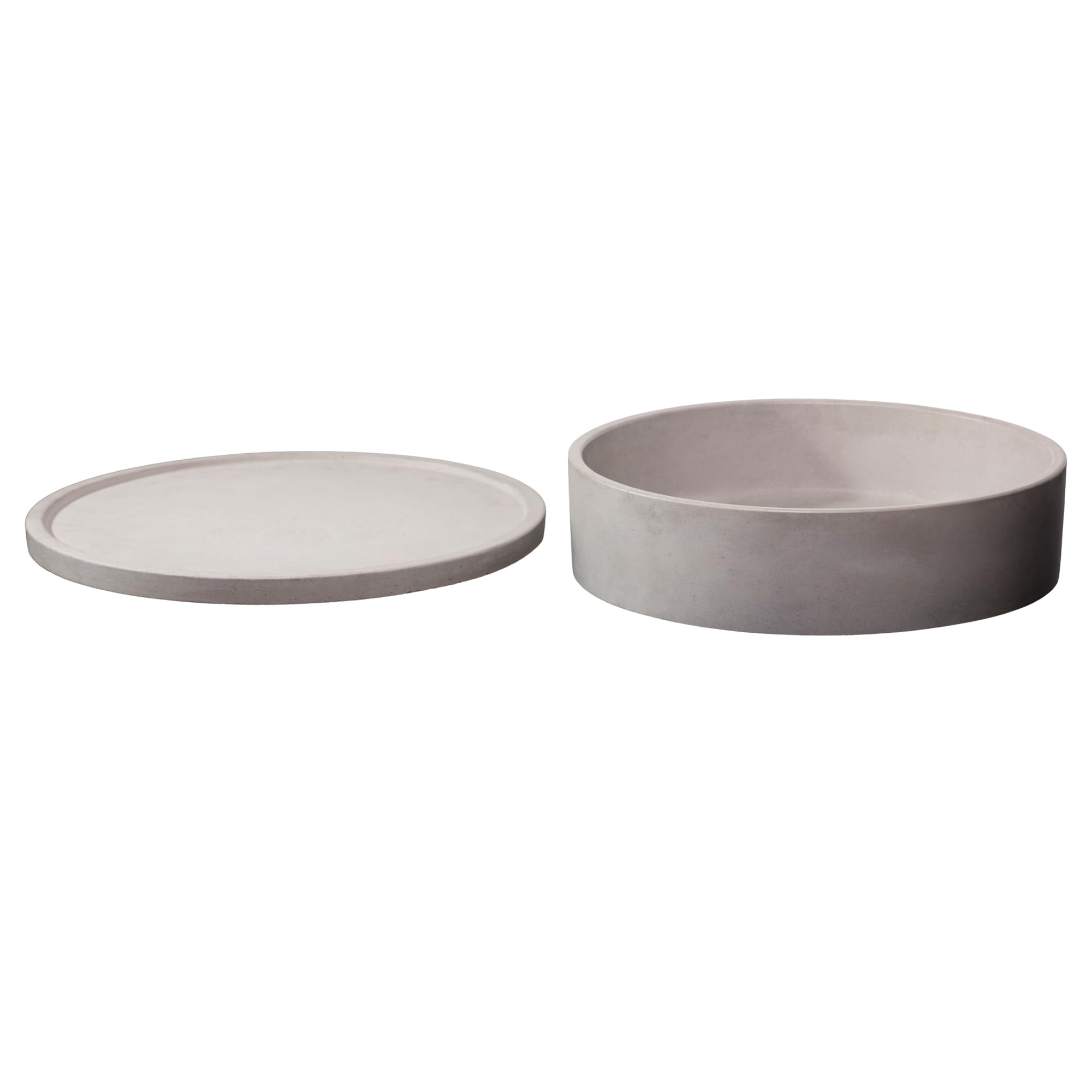 Simon Brothers Concrete Fruit Bowl with Tray for Kitchen Counter - Large Decorative Bowl for Home Decor - Modern Key Bowl for Entryway Table - Minimalist Decor for Coffee Table