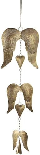 MIDWEST-CBK Alas de ángel con campana, carillón de viento colgante de 24 pulgadas