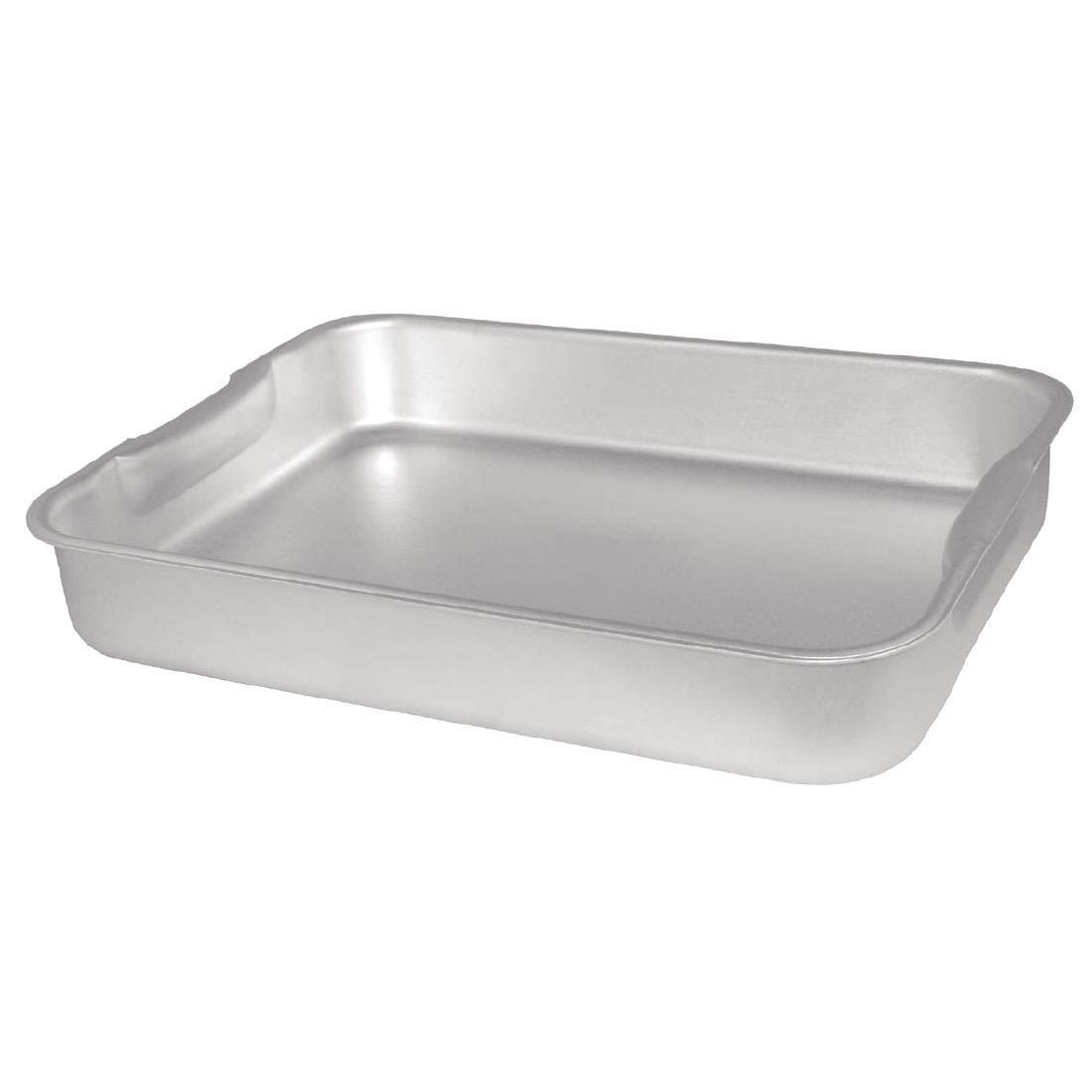 Vogue K422 Aluminium Roasting Dish 320X215X50mm Baking Oven Tray Roaster, Silver