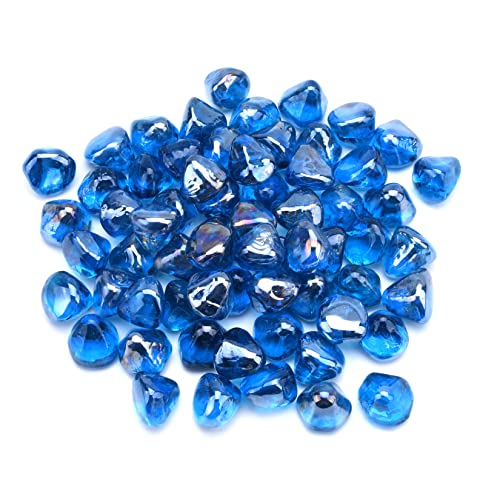 GasSaf 10-Pound 1 inch Diamonds Fire Glass for Gas or Propane Fire Pit Fireplace & Landscaping (Caribbean Blue Luster) by GasSaf - Image 3