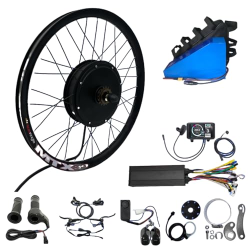 ebsenopower E-Bike Umbausatz, 72V 3000W, 24-29 Zoll/700C MTX39 Hinterrad mit 72V 26Ah Dreiecksakku (27,5 Zoll Hinten)