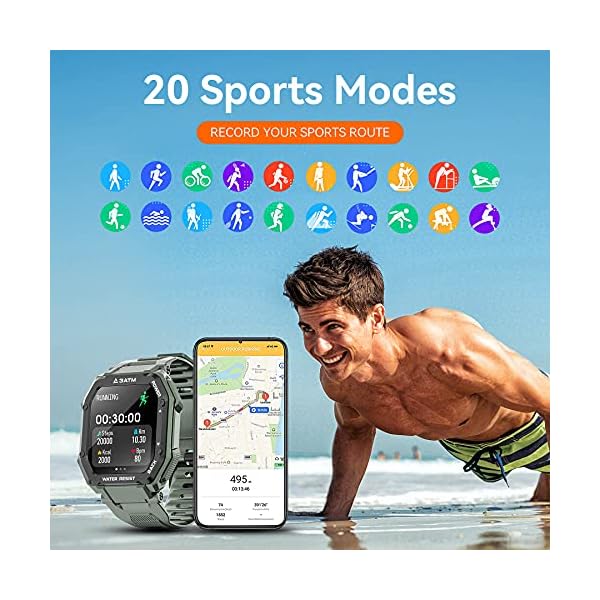 Smart Watches for Men Women, Activing Fitness Tracker with Heart Rate Blood Oxygen Monitoring 3ATM Waterproof 1.69 inch Full Touch Screen Smart Watch Compatible for iOS Android(Green)