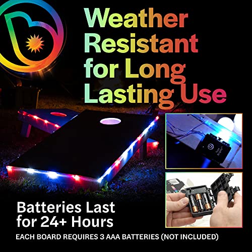 Image of BrightzBrightz TossBrightz Red Led Cornhole Lights Led Corn Hole Lights Cornhole Led Lights for Hole and Board Corn Hole Board Light Kit Light Up Cornhole Set Glow in The Dark Cornhole Board