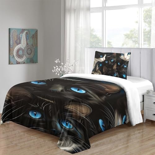 Parure de lit chat en microfibre premium de qualité supérieure single pour lit simple - 5