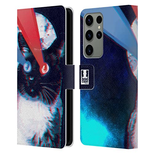 Étui portefeuille Samsung Galaxy S23 Ultra 5G cuir clapet rabat chat