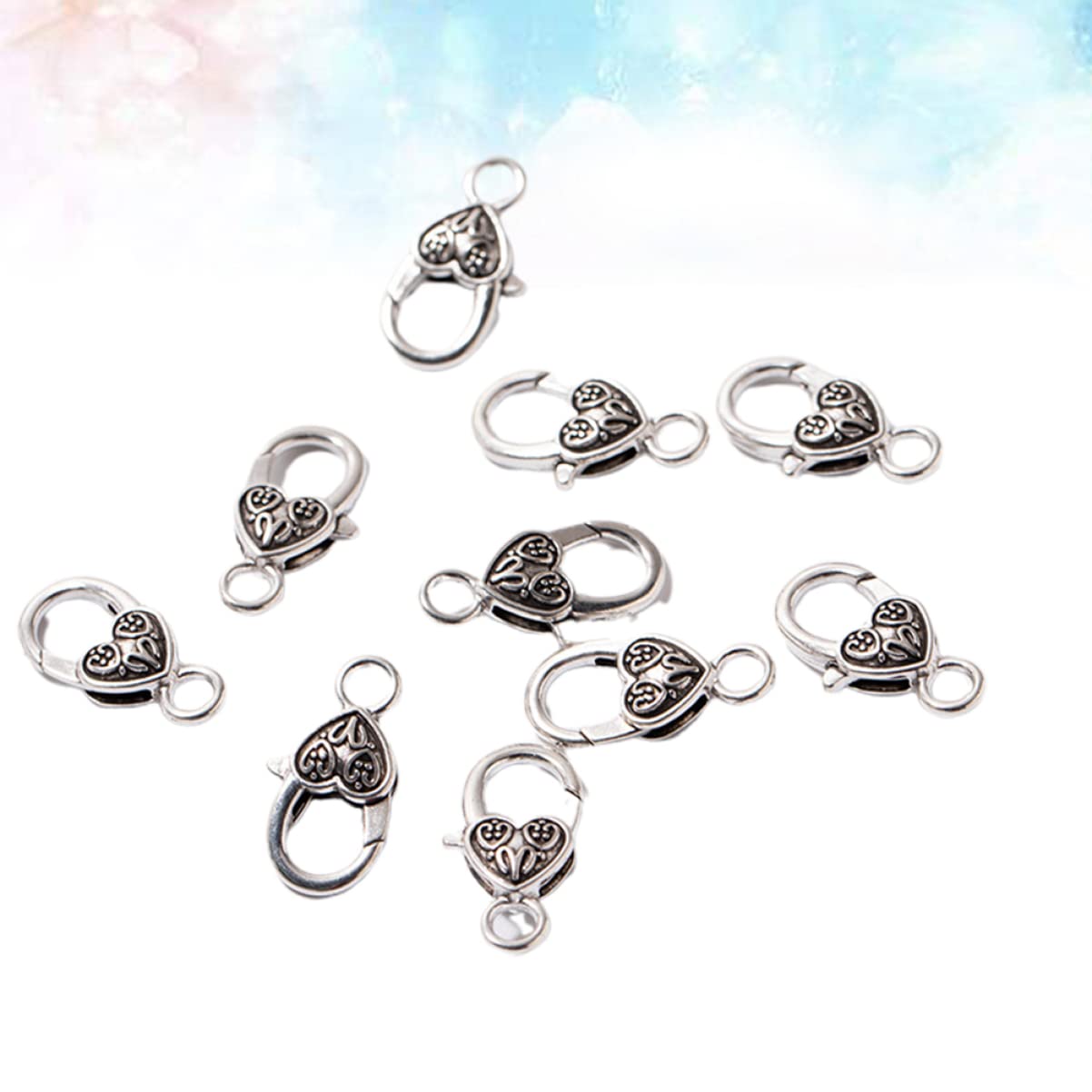 Ciieeo 120stücke Antike Silber Legierung Herzförmige Verschlüsse Schmuckzubehör Für Armband Und Halskette Langlebige Und Glänzende Kettenverschlüsse Für Kreatives Basteln