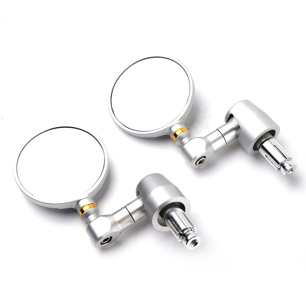 Motorcycle Universal CNC Rearview Side Mirror (Silver)