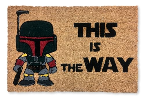 Ya en mundofriki.es: koko doormats Felpudo Entrada Casa Original de Coco Natural “This is The Way” | Alfombra de Entrada Antideslizante para Exterior e Interior | 60x40 cm | Diseño Divertido y Friki | Base PVC Segura