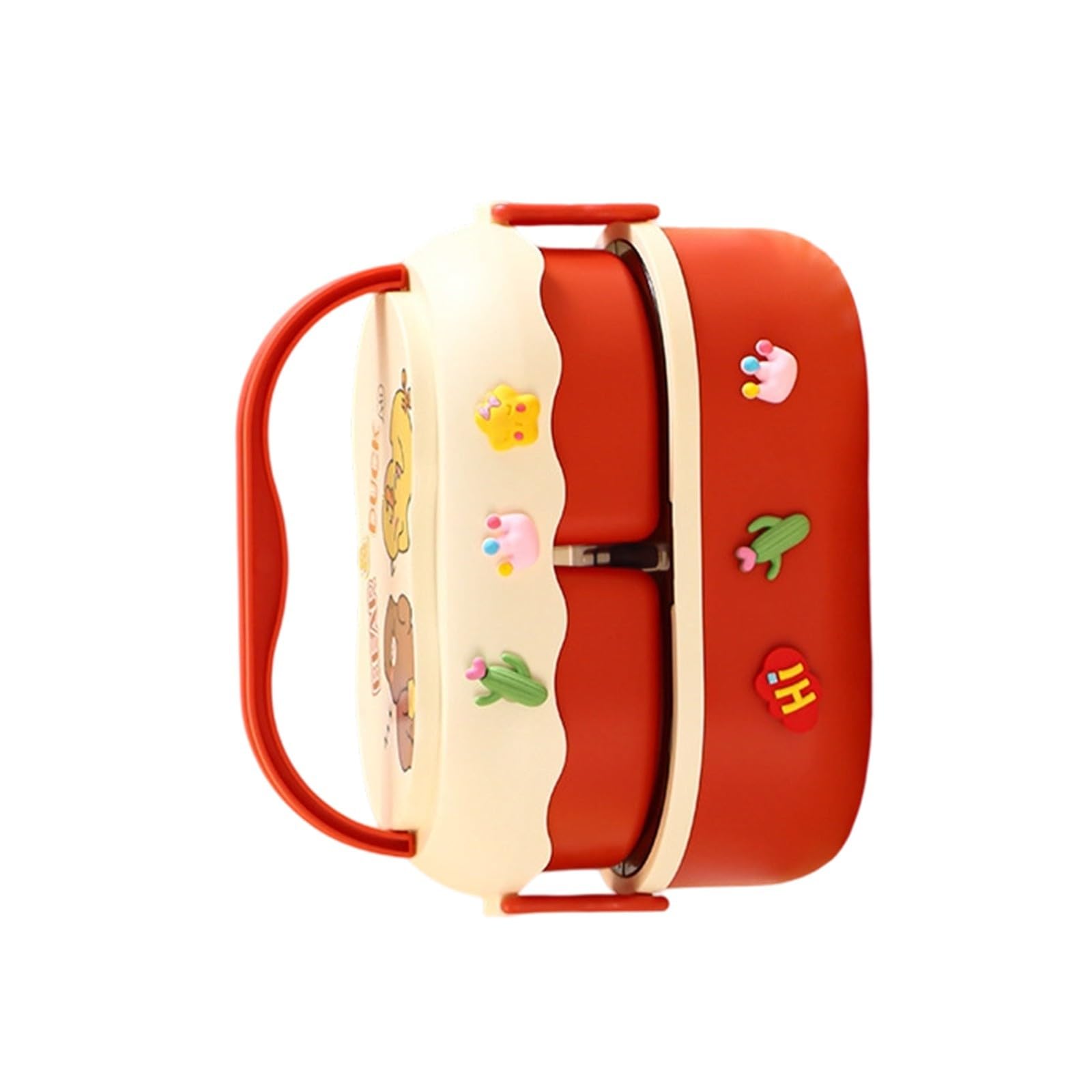 Kalttoy Red 3 2-Compartment Insulated Bentos Box 1600Ml Leakproof Dishwasher Safe Thermal Lunch Container For Kids Picnics Compartment Microwaveable Lunch Box For Children With Carrying Handle