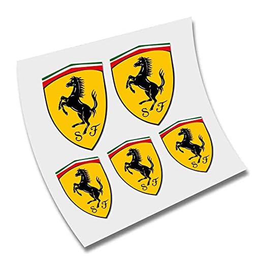 5X PEGATINA FERRARI ESCUDO VINILO STICKER AUTOCOLLANT DECAL AUFKLEBER ADESIVI IMPRESION