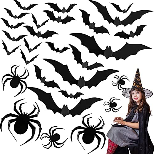 Koogel 3D Fledermaus Dekoration - 120 Stück Halloween Wandaufkleber In 4 Größen