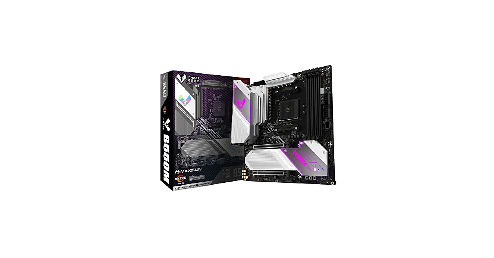 Amazon.com: MAXSUN iCraft B550 Gaming M-ATX 主機板,14+2 電源