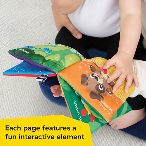 Image of Baby Einstein Nature Sounds Soft Activity Book, Interactive Sensory Cloth Book with Crinkles & Rattle, 0-36 Months