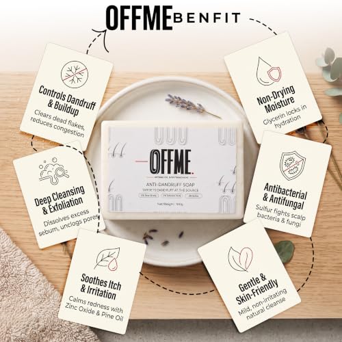 Image of OFFME Anti-Dandruff Soap with Zinc Oxide & Salicylic Acid, 100g