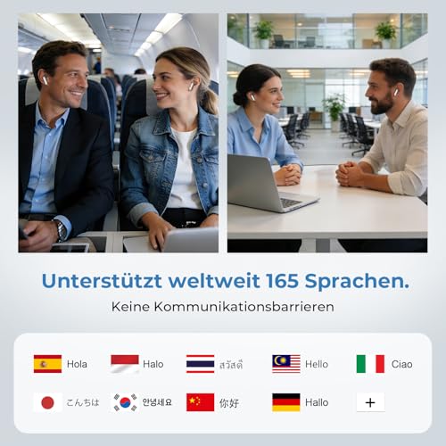 NE48 Ki Übersetzer Kopfhörer ，3-in-1 Bluetooth 6.0 Übersetzungskopfhörer，165 Sprachen mit App，48H Akkulaufzeit,Übersetzung Kopfhörer mit HiFi-Sound und ENC Mic，11 Übersetzungsmodi für Reisen/Business
