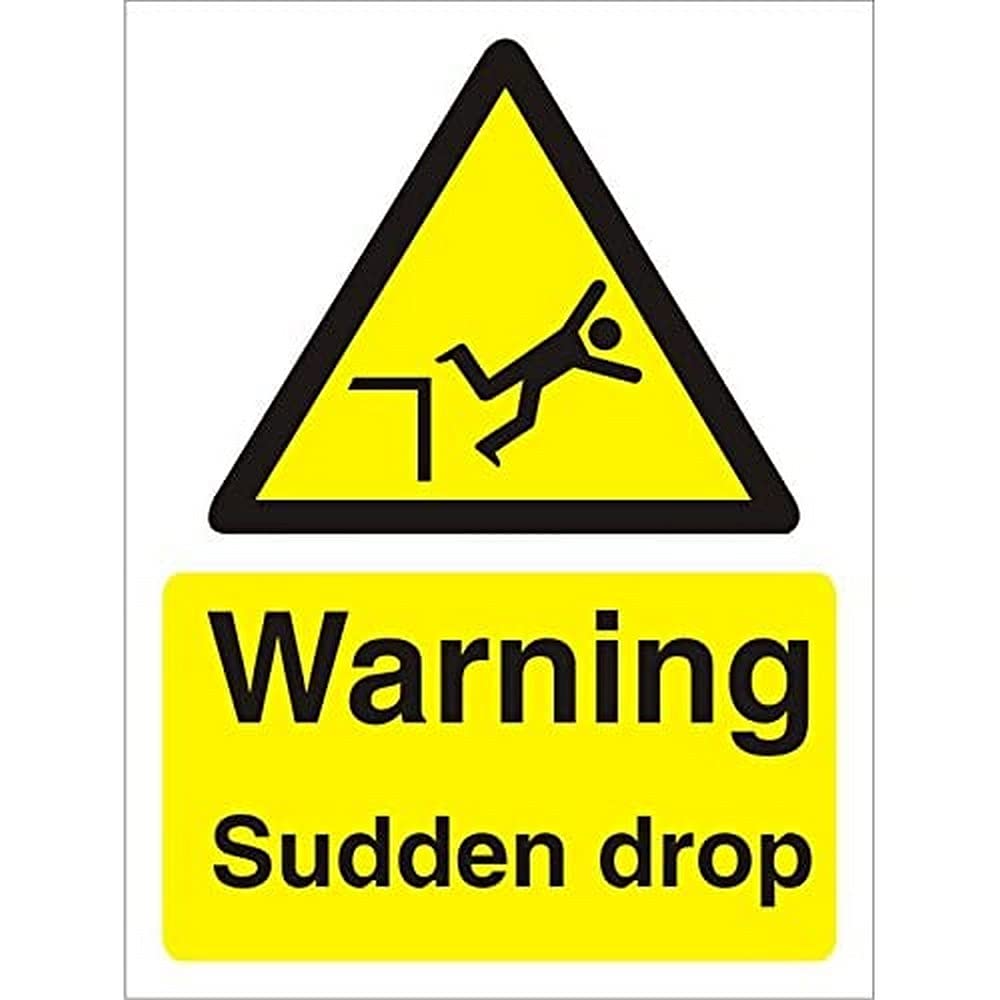 Warning Sign Sudden Drop Adhesive Plastic 20 x 15 cm