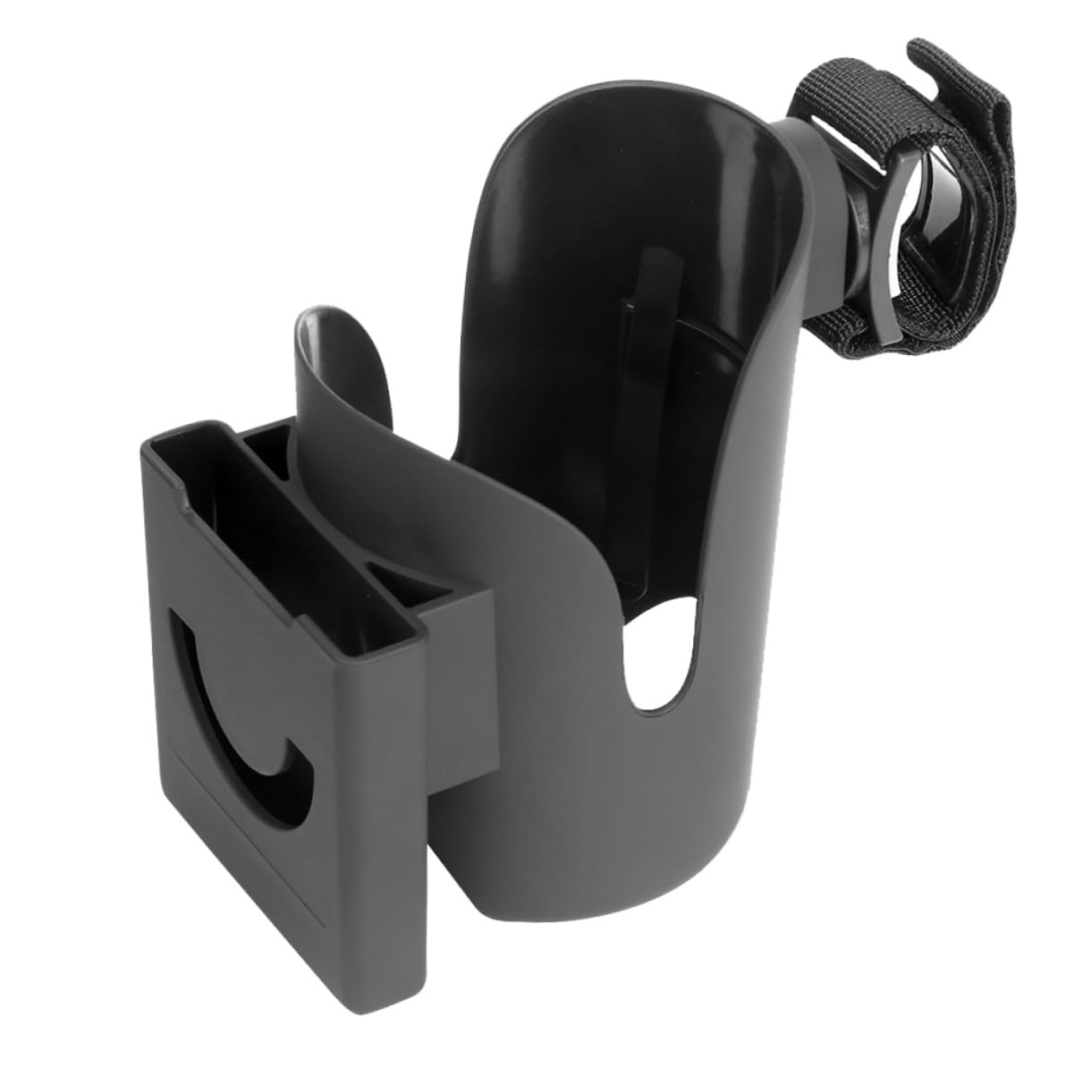 Abaodam Portabicchiere per Passeggino 2 in 1 Porta Cellulare in Abs Leggero e Portatile per Passeggino Nero