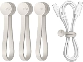 elago Reusable Magnetic Cable Ties, High-Quality Silicone, Versatile Cable Organiser for Home, Kitchen, Office, Travel [Pack of 3] (Taupe)