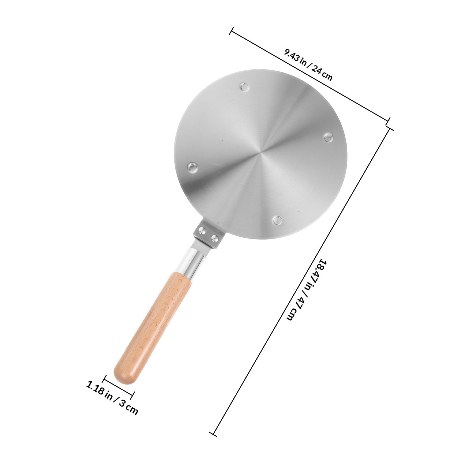 Disco Convertidor de Calor para Inducción, Disco de Inducción Redondo, Plata, Acero Inoxidable y Madera, Distribuye el Calor Uniformemente, para Cocina Doméstica