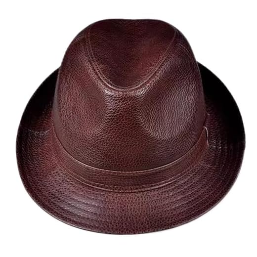 SaryEdge Men's fedora/Panama hat/gentleman's hat/fairy hat/retro gangster hat, suitable for autumn and winter travel, parties and outdoor activities, brown - XXL