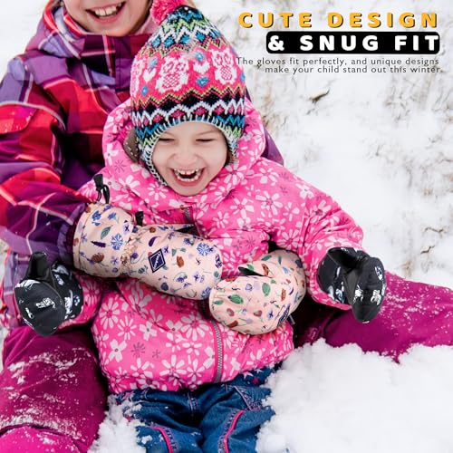 TopAcsy Luvas de esqui infantis impermeáveis e quentes de inverno para meninos e meninas