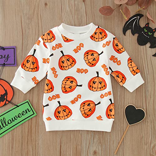 Kids Boys Halloween Long Sleeve Pullover Tops Toddler Halloween Outfit Kids Pumpkinwork Long Sleeve2