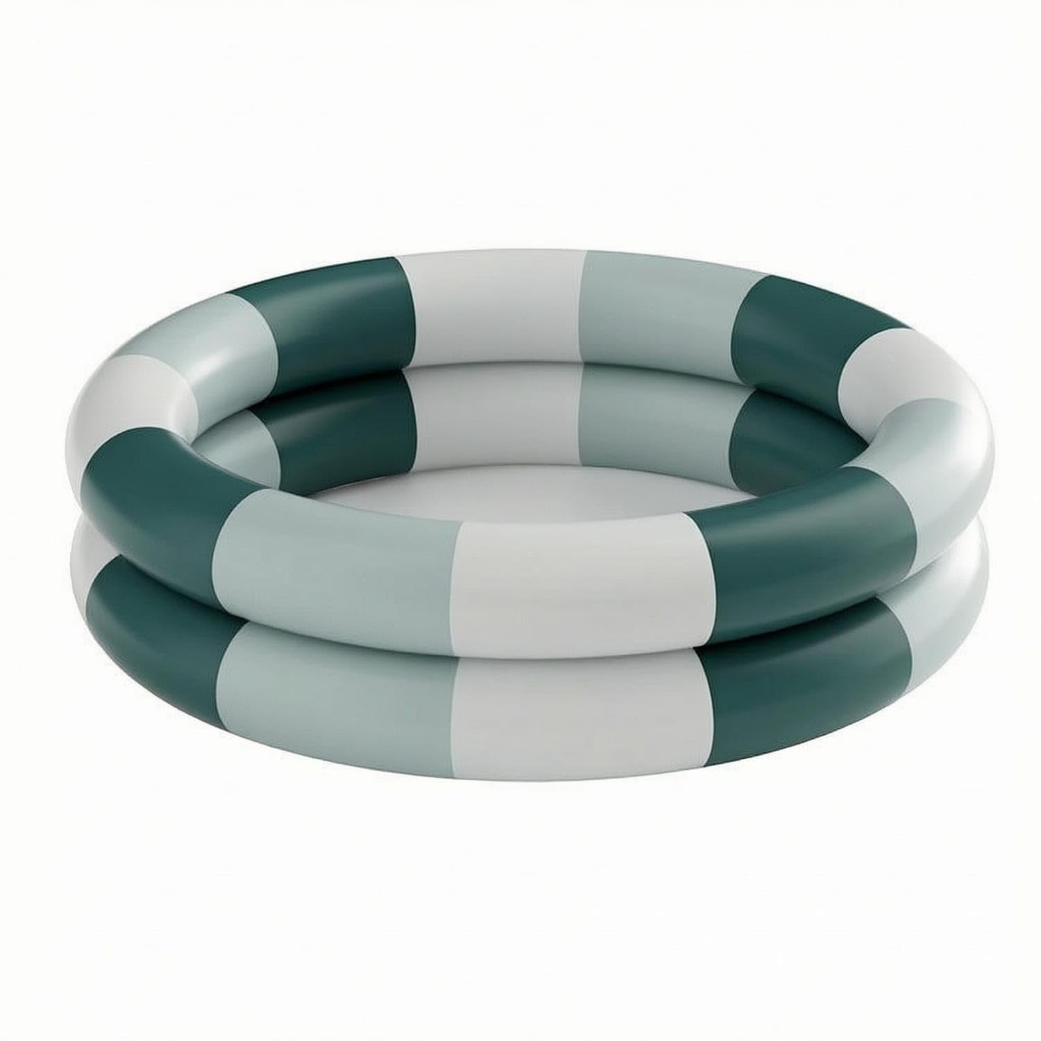 Air Valve Double-Band Pool Low-Rise Round Inflatable Pool Wide Basin Water Play Item Soft Padded Bottom, 120CM, Splicing Green-image-25