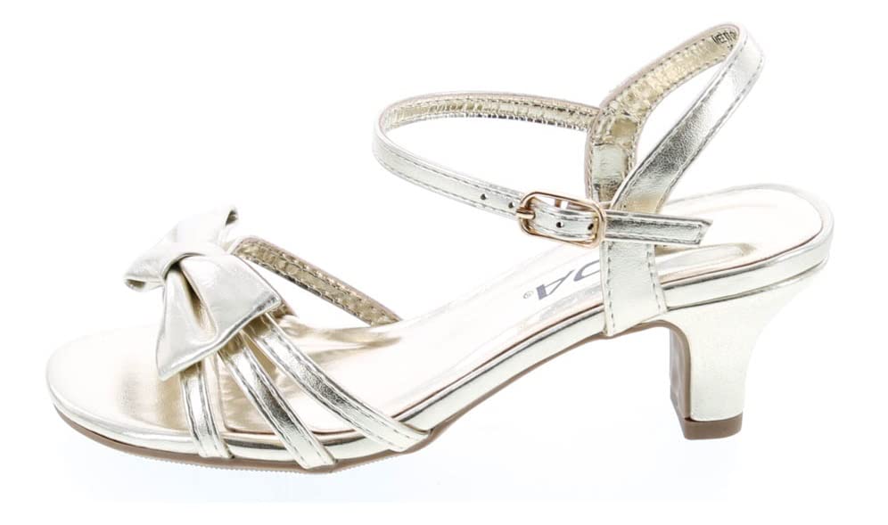 Image of Soda Girly-2 Children's Girl's Open Toe Slingback Block High Heel Sandals