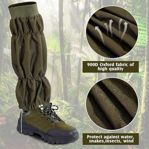 Guêtres de serpent imperméables anti-morsure avec taille réglable