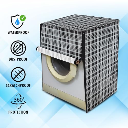 Image of Lithara Front Load Fully Automatic Washing Machine Cover for LG, Samsung, IFB, Whirlpool, Suitable for 8 kg,9 kg & 10 kg - Waterproof, Dustproof Cover (Print-9)