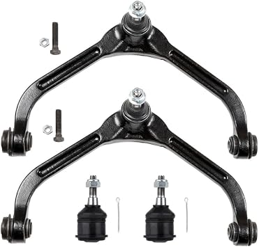 4pcs Suspension Control Arms Rearward Forward Upper Front Lower Side with Ball Joints Alloy Steel Coated for Jeep for Liberty 2.4L/3.7L 2002-2005 Mounting Hardware MK3198 5114037AB