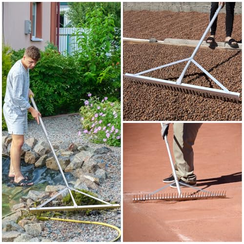 Byhagern Landscape Rake 36'', Aluminum Rake with Lightweight 69'' Handle, Landscaping Rakes Tool for Lawn Care, Lake and Beach - Image 7