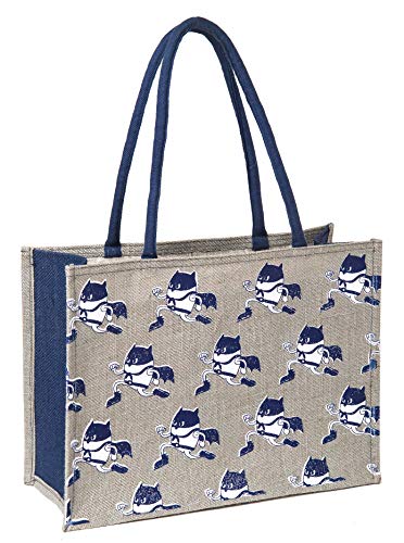 Image of H&B Jute Bag for Shopping - Printed Jute Bag | Shoulder Bag | Shoppers Tote | Jute Bag Big Size | Grocery Bag | eco Friendly Bags for Shopping - Cute & Quirky Collection (Superhero - White)