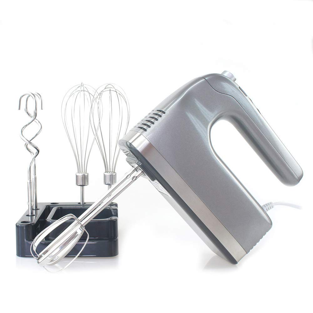 ZGYZElectric Whisk Includes Storage Stand, 400W Digital Display 9 Speed Electric Hand Mixer Baking Set with 2 Beaters, 2 Dough Hooks, 2 Whisk