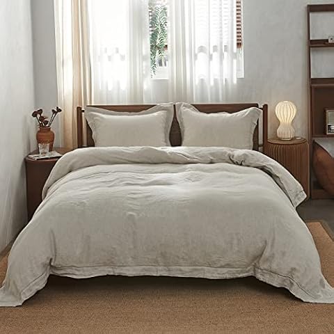 Simple&Opulence King Size Linen Duvet Cover Set Cover