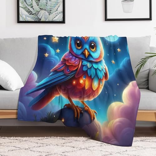 Manta de búho de franela 180x200 cm colcha de sofá suave 3