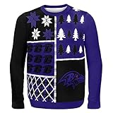 FOCO NFL Baltimore Ravens BUSY BLOCK Ugly Sweater, Medium