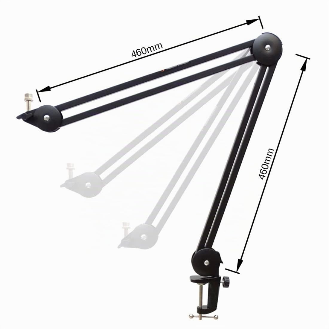 keepdrum MS138 Bras de microphone articulé pour microphone Noir