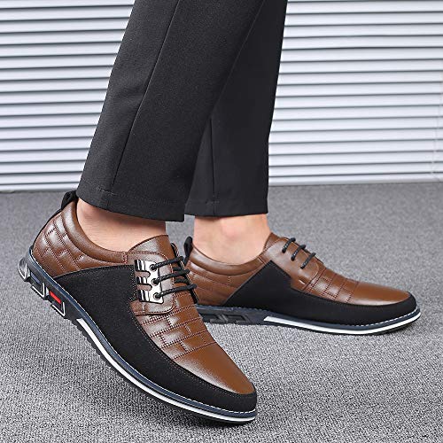 Image of Mens Dress Shoes Casual Business Oxford Derby Orthopedic Leather Shoes Simple Lace-up Walk Loafers Flats Shoes for Men