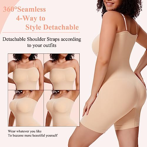 Image of JOYSHAPER Strapless Shapewear Bodysuit with Built in Bra Tummy Control Slimming Body Shaper for Women Butt Lifter