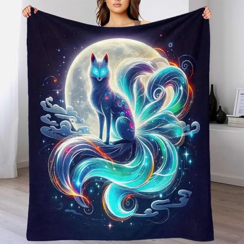 Couvre microfibre douce pour canapé froid plaid chaud Fox 3D