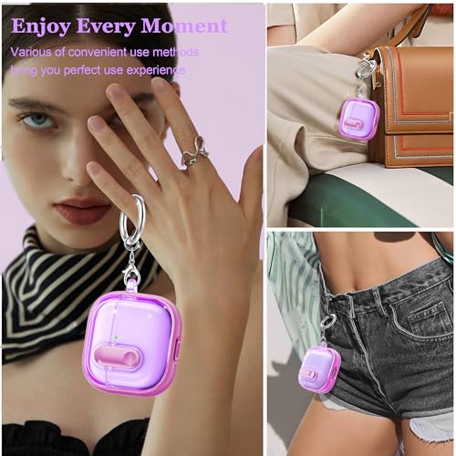 Image of for AirPods 4th Generation Case 2024 with Bright Plated Bezel and Switches, Military-Grade Shockproof Transparent Anti-Yellowing for AirPods 4 Cover, Purple