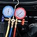 GRIRIW Automotive HVAC Manifold Gauge Set with High and Low Pressure Gauges Red Fluorine Refrigerant Device for Auto Ac Recharge and System Maintenance