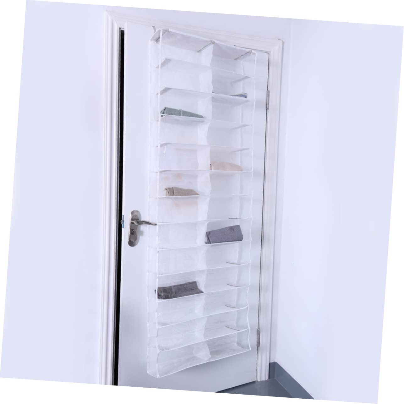 Organizador de Zapatos Colgante para Puerta 2piezas 26 Bolsillos Blanco