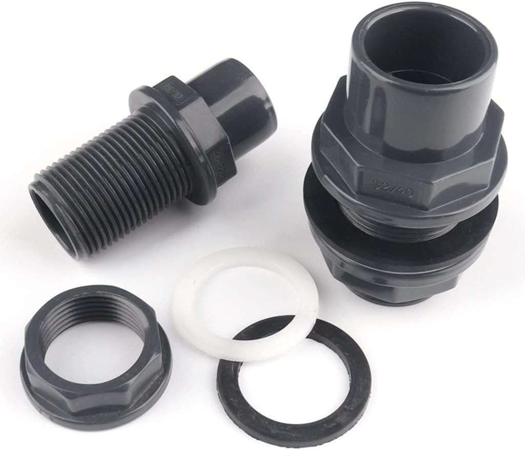 Hose Adapter,Tap Connector,1pcs PVC Water Tank Connector,for Aquarium Fish Tank Pipe Connectors Water Tank Intake Overflow Joints Aquatic Pool UPVC DIY Tools(Size:25mm) (Size : Inner Dia.63mm)