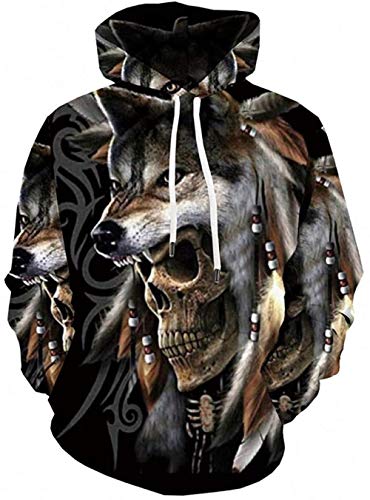 3D Hoodie Flower Hoodie Men Black Hoodie Print Harajuku Hoodie Anime Tree Sweatshirt Printed Wolf Head Skull