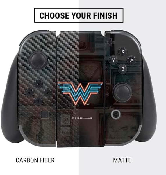 Skinit Decal Gaming Skin Compatible with Nintendo Switch Bundle - Officially Licensed Wonder Woman 1984 (2020) Neon Logo Design