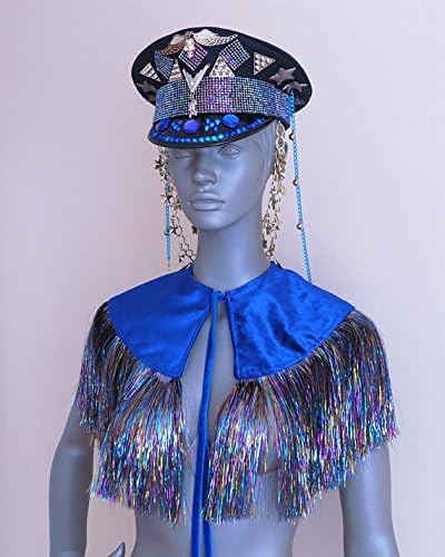 FESTIVAL CAPE coachella shawl festival playa wear burning man outfit rave shrug velvet capelet iridescent holographic fringe bolero